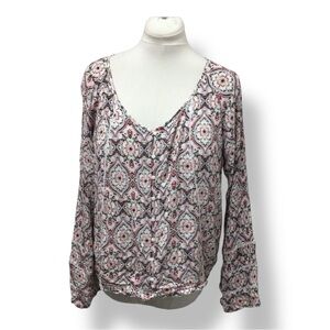 Cato Women’s Plus Size Long Bell Sleeve V Neck Button Down Blouse Retro 18/20W